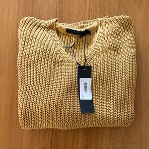 Jenni Kayne Women’s V-Neck Knit Sweater — Golden Yellow